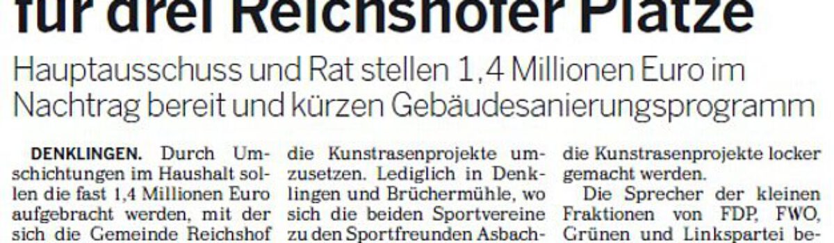 Nachtragshaushalt von Gemeinderat verabschiedet